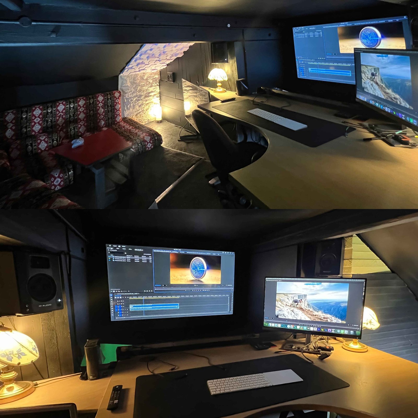 Professional edit suite workspace